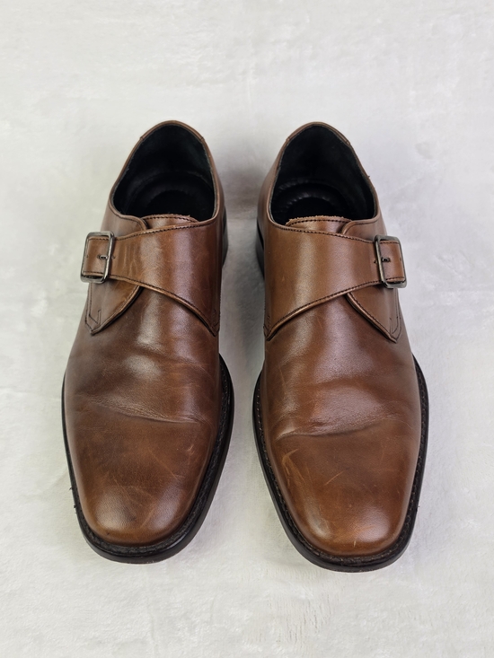 Johnston and Murphy Flynch Monk Strap Loafers Dress Shoes Mens 9.5M Brown